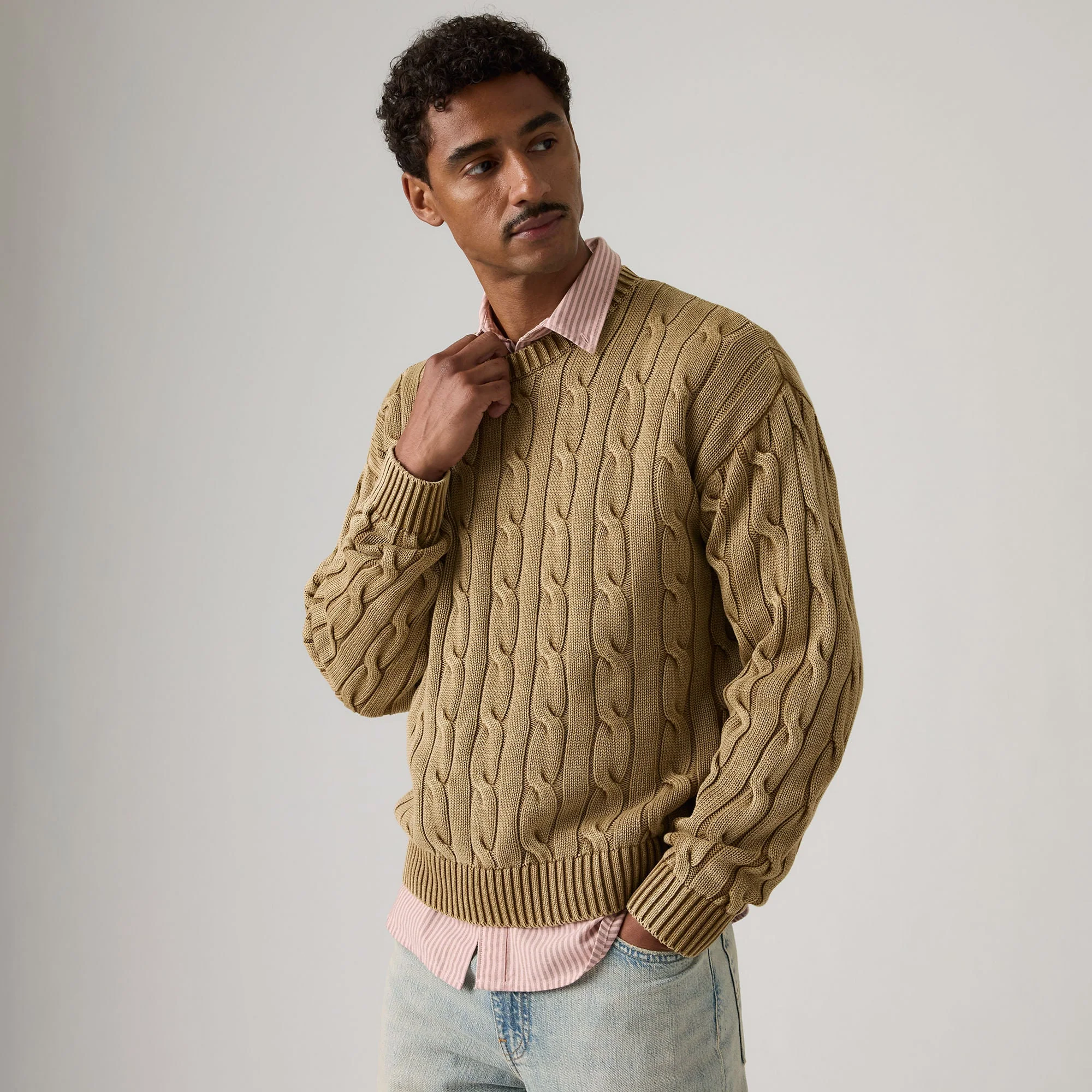 Levi's® Men's Carmel Cable Crew Sweater - Image 3