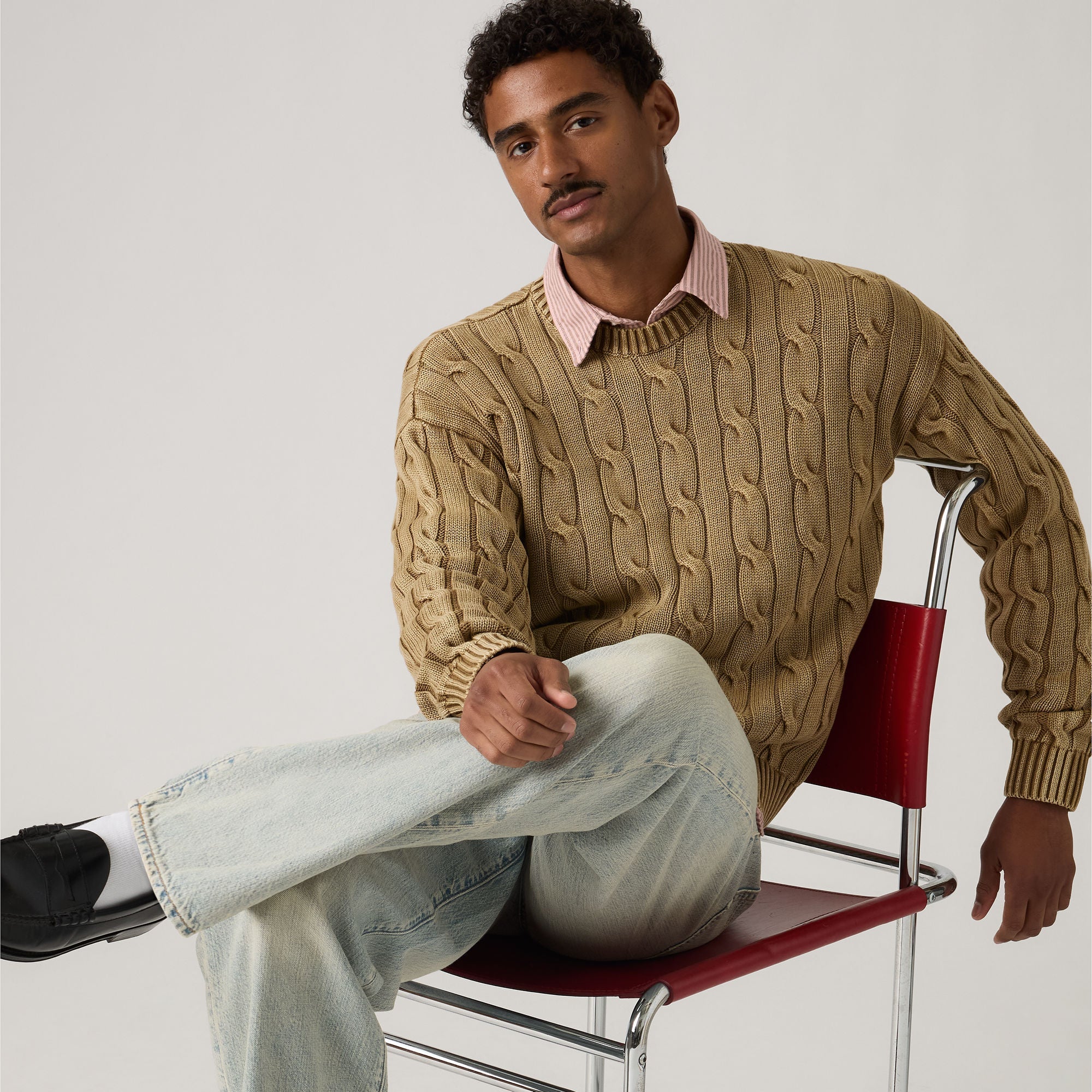 Levi's® Men's Carmel Cable Crew Sweater - Image 4