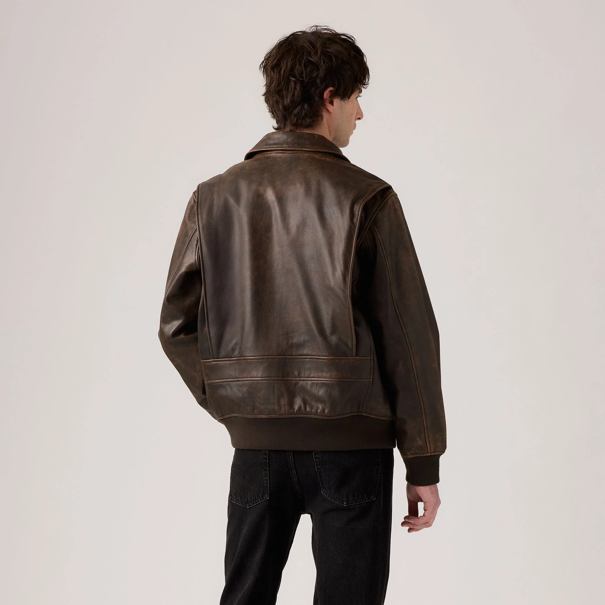 Levi's® Men's Clayton Leather Aviator Jacket - Image 3