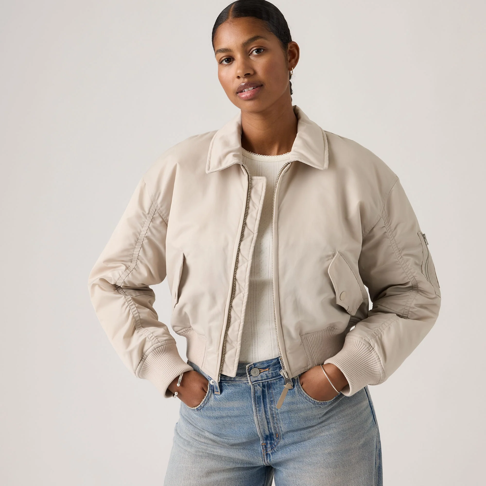 Levi's® Women's Bowie Cropped Bomber Jacket - Image 3