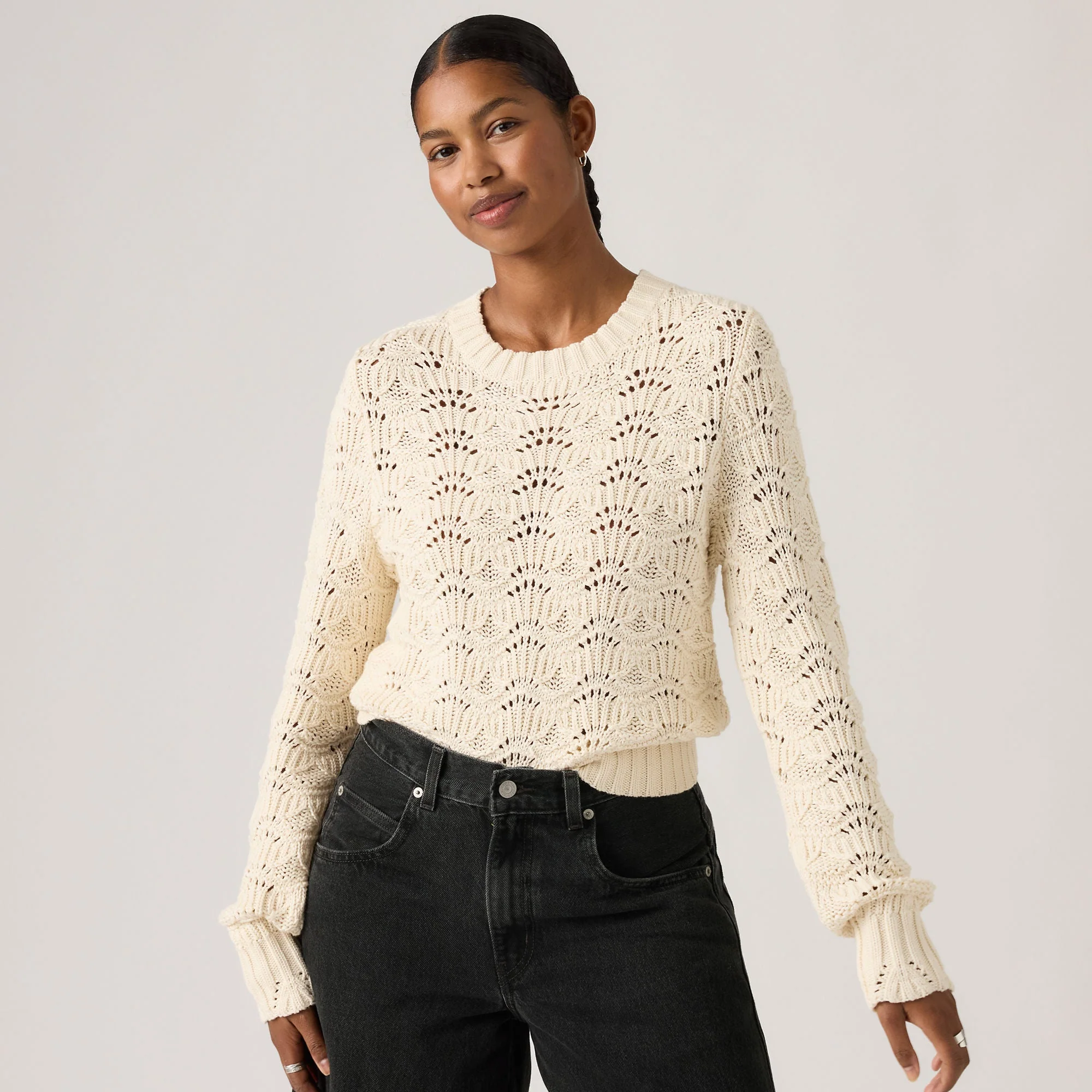 Levi's® Women's Hope Long-Sleeve Crochet Pullover - Image 3