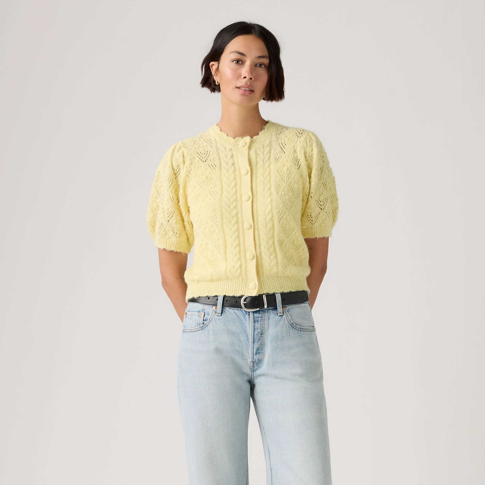 Levi's® Women's Pauline Pointelle Short-Sleeve Cardigan